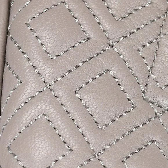 Tory Burch Minnie Travel Ballet Flat Quilted Leather Dust Storm Gold Taupe - Picture 5 of 10